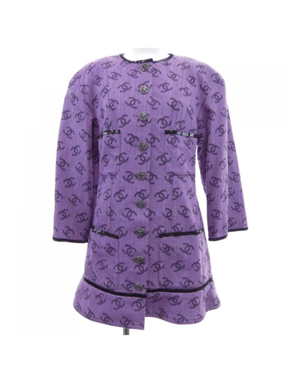 Chanel Collarless Jacket Purple